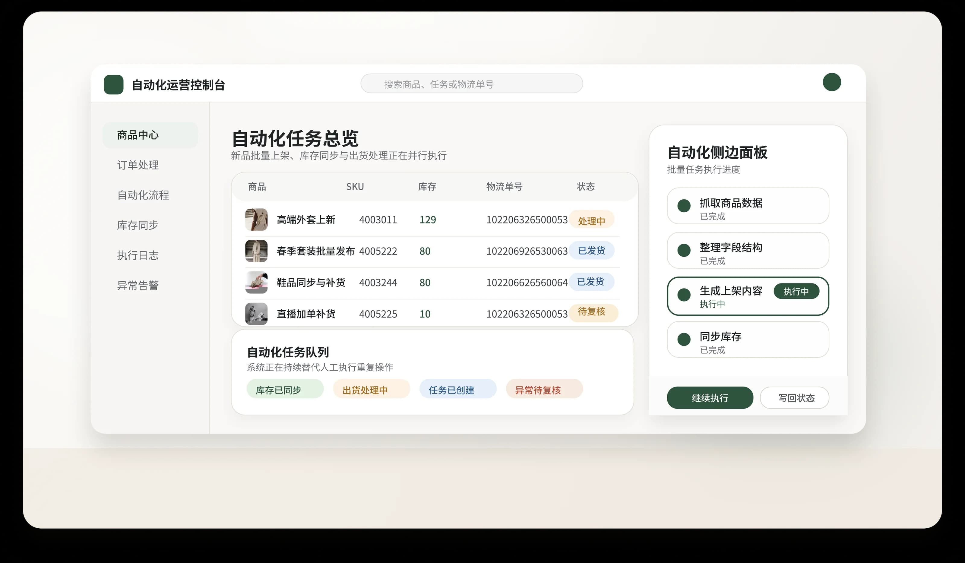 Shopify 自动化运营后台占位图