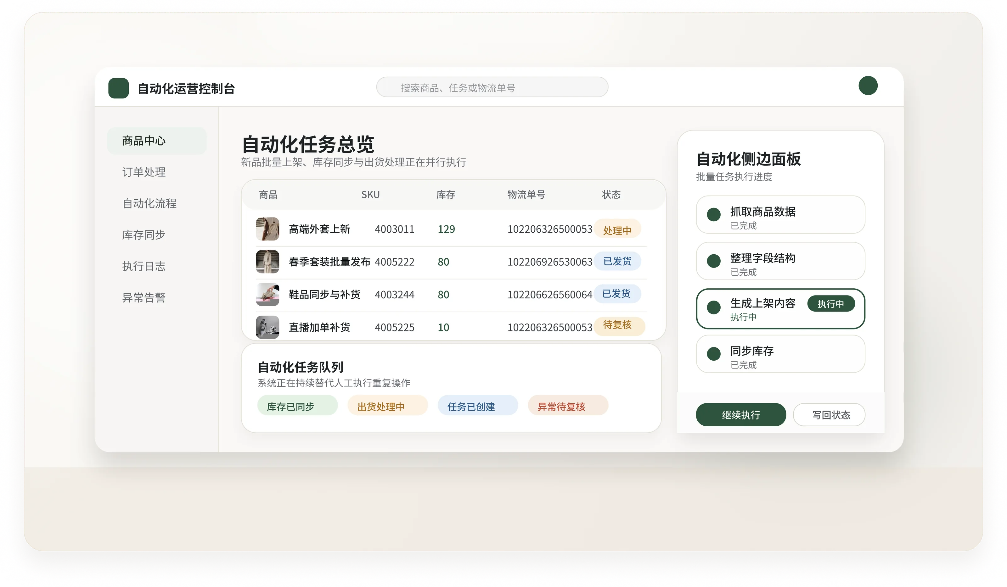 Shopify 自动化运营后台占位图